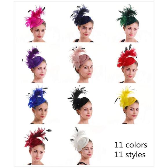 Fascinators Hat Flower Pillbox Feather Mesh Kentucky Derby Tea Party 3969 - Picture 2 of 6